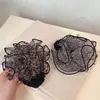 Malla Vintage Estampado Leopardo Plisado Grande para el Cabello Moda Versátil Accesorio para Cola de Caballo Scrunchie Cuerda para el Cabello