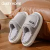 Pantuflas de Algodón para Mujer para Otoño e Invierno, Punta Cerrada, Cálidas, Felpa, Engrosadas, Suela Suave, Antideslizantes, Cómodas para Pisar Popó, Pantuflas de Casa para Pareja para Hombre