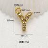 26 Colgantes del Alfabeto Inglés Acero Inoxidable Incrustado con Zircón Chapado en Oro Real Collar Pulsera Amuleto Transfronterizo