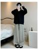 145 Pantalones pequeños de rayas blancas y negras con forro polar Pantalones suaves tipo toalla cerosa para mujer Otoño e Invierno 150 Pantalones de pierna ancha cerosos y holgados de arroz