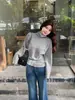 Suéter de punto para mujer con diseño de fruncido lateral y cuello alto, prenda interior de otoño e invierno, entallado a la cintura, adelgazante, top elegante 6378