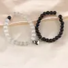 Amazon Pulsera de Piedra Natural Ojo de Tigre Ágata Caliente Tejida Acero Inoxidable Pulsera Magnética de Pareja Amor al por Mayor
