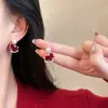 Brincos de Natal Femininos Anchor Vinho, Brincos Exagerados de Nicho de Luxo Leve de Alta Qualidade para Outono e Inverno, Item Quente da Moda Transfronteiriço