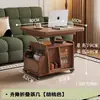 Mesa Lateral Móvil de Madera Maciza, Mesa de Café Plegable y de Altura Ajustable, Mesa de Té Pequeña para Apartamentos Pequeños, Sala de Estar, Hogar, Balcón, Gabinete Lateral para Sofá