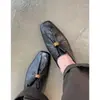 Zapatos Mocasines Plisados Vintage Estilo Old Money para Mujer Chuyuji, Versátiles para Viajes de Negocios Británicos, Tacón Grueso de Cuero