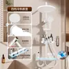 Venta al por mayor de fábrica Juego de ducha para baño doméstico con agua presurizada, diseño engrosado, pantalla digital, temperatura constante y cabezal de ducha de teclas de piano