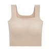 Camiseta Base de Mujer con Cuello Cuadrado Interior Primavera y Verano Ajustada para Usar Exterior Ropa Interior con Almohadilla en el Pecho Talla Grande Top de Tirantes sin Mangas