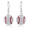 Collar y Pendientes de Juego de Pelota Nuevo Transfronterizo para Hombres y Mujeres Estilo Europeo y Americano Diseño Creativo Pendientes de Béisbol Conjunto de Joyería