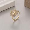 Anillo para Mujer que No se Desvanece Accesorios de Joyería DIY Abierto Perla Estilo Frío Corazón Cola de Pez Lazo Anillo con Nácar
