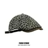 Sombrero Único Nuevo con Estampado de Leopardo para Mujer Versátil Boina Retro Británica Moda Tendencia Y2K Sombrero de Personalidad Adelantado Tendencia