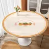Toalha de Mesa Redonda Impermeável e à Prova de Óleo Sem Lavar Pvc Vidro Macio Tapete de Mesa Redonda Luxo Acessível Mesa de Jantar de Alto Nível Tapete de Mesa de Centro