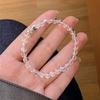 Pulsera de Lazo de Cristal Blanco de Plata Esterlina S925 de Nuevo Concepto para Mujer Verano Niche Sentido de Alta Gama Todo Combinable Pulsera de Cuerda Elástica