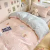 Juego de cama de tres piezas para dormitorio de estudiante universitario, estilo sábana bajera, 100% algodón puro, funda nórdica, sábana, ropa de cama, juego de seis piezas para colchón