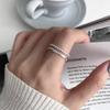 Anillo liso de plata esterlina 925 de Corea del Sur para mujer, diseño de nicho estilo ins que no se desvanece, de alta calidad, combina con todo, ajuste de abertura