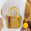Bolso Versátil Transfronterizo para Mujer 2026 Nuevo Bolso de Paja Tejida Informal para Vacaciones en la Costa Bolso de Playa
