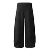 K324 Estilo Americano Retrô Neutro High-end Simples Deslizante Perna Larga Design Solto Masculino Scimitar Calça Casual