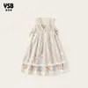 Ropa de Verano para Niñas Yingsibo Cubre Traje Calado de Tirantes Vestido de Dos Piezas Vestido Infantil de Vacaciones Vestido para Niñas