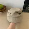 Gorra de Hípica Plegada Estilo Yamamoto de Mezcla de Lana para Mujer, Gorra de Boina Artística de Copa Plana de Moda