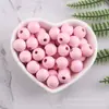 Acessórios para joias diy 12-16mm proteção ambiental tinta à base de água cor lótus contas redondas cor de doce contas redondas de madeira contas soltas com contas