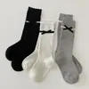 Calcetines para Niñas Estilo Otoño/Invierno Academia Lazo Versátiles Estilo Princesa Bebé Moda Elegante Calcetines de Encaje Hasta la Pantorrilla