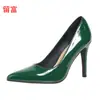 Zapatos de moda para mujer de talla grande de comercio exterior con punta, Zapatos de tacón alto brillantes y elegantes de Wish Amazon, Calzado femenino transfronterizo