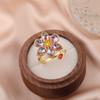 Anillo de Flor Colorida de Cristal Shijia Ldyllia Joyería Dopamina de Gema Lujo Accesible Joyería Transfronteriza Estilo Dulce y Fresco