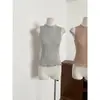 Chaleco de Punto con Temperamento de Chica Caliente de Deseo Puro Estilo Francés para Mujer, Nuevo Top Versátil de Verano sin Mangas de Corte Delgado