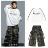 Roupas de Performance Hip-Hop para Crianças, Conjunto de Calça Camuflada Hip-Hop para Meninos, Roupas de Hip Hop para Bateria Infantil, Roupa para Meninos