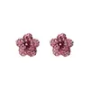 Brincos de Tarraxa Flor Completa em Argila Macia Dopamina Iridescente Prata Pura S999 para Mulheres, Brincos de Tarraxa de Osso da Orelha Fofos Versáteis da Moda Joias para Orelha