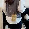 Bolso tipo cubo de nicho, efecto láser, acabado espejo de moda, mini bolso cubo redondo, bolso de hombro con cadena para mujer, bolso cruzado y bolso de mano