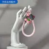 Lindo Colgante de Teléfono de Muñeca Fruta Estrella Colorido Cordón Tejido Corto Correa Colgante de Personaje de Dibujos Animados Duradera