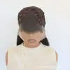 Peluca de encaje frontal 13x4, hecha a mano, color marrón oscuro, estilo europeo y americano, calidad de exportación, con cabello liso, largo y rizado, para toda la cabeza