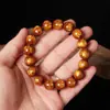Pulsera de Sauce Marino con Hilo Dorado Pulsera de Cuentas Budistas Accesorio de Viaje Pulsera de Cuentas Budistas de Sauce Marino Imitación Rosario de Círculo Único Artículos de Puesto Callejero