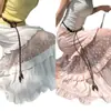 Falda de Pastelería Nueva Colección Primavera/Verano 2026 para Mujer, de Longitud Media, Cintura Alta, Adelgazante, con Adorno de Encaje