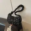 Bolsa de tela fresca y floral para mujer, nuevo estilo 2026, versión coreana, moderna, ligera, bolso cruzado, pana, axila, forma de bollo, bolso pequeño