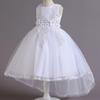 Vestido de Princesa Sem Mangas com Cauda para Apresentação de Piano, Fantasia de Performance Infantil, Roupa para Meninas, Vestido Estilo Princesa, Vestido de Pequena Princesa