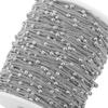 Cadena lateral de acero inoxidable en oro de 18 quilates que conserva el color, cadena de cuentas para bolso, cadena con giro cubano, borla de cuentas grandes a juego, cadena con puntos