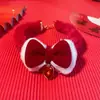 Cachecol Vermelho de Pelúcia Festivo de Ano Novo para Gato e Cachorro Coleira Ajustável para Animal de Estimação Enfeites para Pendurar no Pescoço