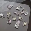 Uña Larga con Forma de Arco Recto Accesorios de Aleación Plata Lateral Montón de Dulces Taladro Joyería para Uñas Decoración para Uñas Postizas Taladro