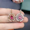 Plata de ley con incrustaciones de topacio rosa natural ambiente lifting para niñas estilo Joker moda piedra principal 5*7mm