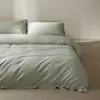 Juego de Cama de Cuatro Piezas de Algodón Puro Cepillado Espeso de Alta Gama, Hilo 60S, 100% Algodón, Ropa de Cama de Lujo Ligero, Funda de Edredón de Color Sólido