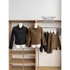 Chaqueta Negra Informal Corta de Solapa Estilo Coreano Vintage para Otoño Temprano