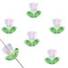 Pétalos de tulipán de vidrio con degradado colorido, hojas de flores, material de cuentas para bricolaje, pulseras, pendientes, accesorios de joyería