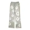 Pantalones de Chándal de Algodón con Estampado Hip-Hop de Calle de Moda Estilo Americano Pierna Recta Casual Versátil Holgados con Caída Ajustados para Hombre