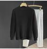 Camiseta básica de cuello alto medio para hombre talla grande talla grande suéter blanco de manga larga otoño ropa interior suelta talla grande suéter casual