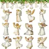 24 Piezas Ángel Victoriano Vintage Ángel Elegante Dorado Adornado Navidad Pascua Hogar