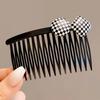 Nuevo Pinza para el Cabello con Flequillo de Pata de Gallo a Cuadros Blanco y Negro Peine para Peinar Hacia Atrás Cabeza Pinza para Cabello Roto Estilo Coreano Flequillo Versátil Elegante