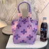 Bolsa de Mão Tricotada Estilo Novo Japonês e Coreano Portátil Trabalho Passeio Grande Capacidade Tote Pequena Bolsa Quadrada