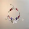 Pulsera de Gota de Agua Azul Fresca de Verano Dulce China de Doble Capa con Perlas Regalo para Mejor Amiga Estudiante Pulsera al por Mayor