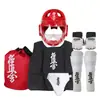 Set de Equipo de Protección de Karate para Niños, Incluyendo Máscara Facial, Protección para la Cabeza, Protección para el Pecho, Guantes de Boxeo, Protectores de Brazos y Equipo de Protección para Adultos para Competición Real y Entrenamiento